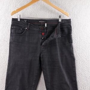 Kiton Napoli Slim Fit Men's Dark Wash Jeans Size 36x30 Made in Italy Selvedge